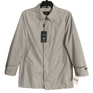 Lauren Ralph Lauren Coat Men's 38R Raincoat Stanza Cream Brown Houndstooth NEW